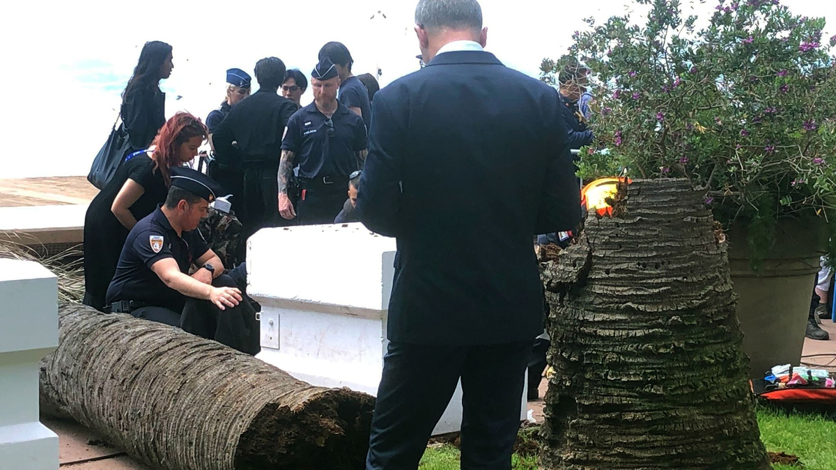 Die Polizei sperrte den Unfallort am Rande des Getümmels der Filmfestspiele ab. - Foto: Stefanie Rex/dpa