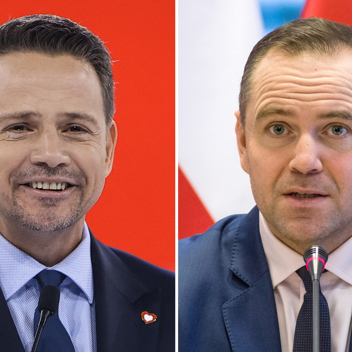 Der Warschauer Oberbürgermeister Rafal Trzaskowski (links) und der Historiker Karol Nawrocki gelten als Favoriten im Rennen um die polnische Präsidentschaft. (Archivbilder) - Foto: Jarek Praszkiewicz/PAP/Attila Husejnow/SOPA Images via ZUMA Press Wire/dpa