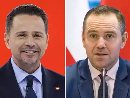 Der Warschauer Oberbürgermeister Rafal Trzaskowski (links) und der Historiker Karol Nawrocki gelten als Favoriten im Rennen um die polnische Präsidentschaft. (Archivbilder) - Foto: Jarek Praszkiewicz/PAP/Attila Husejnow/SOPA Images via ZUMA Press Wire/dpa