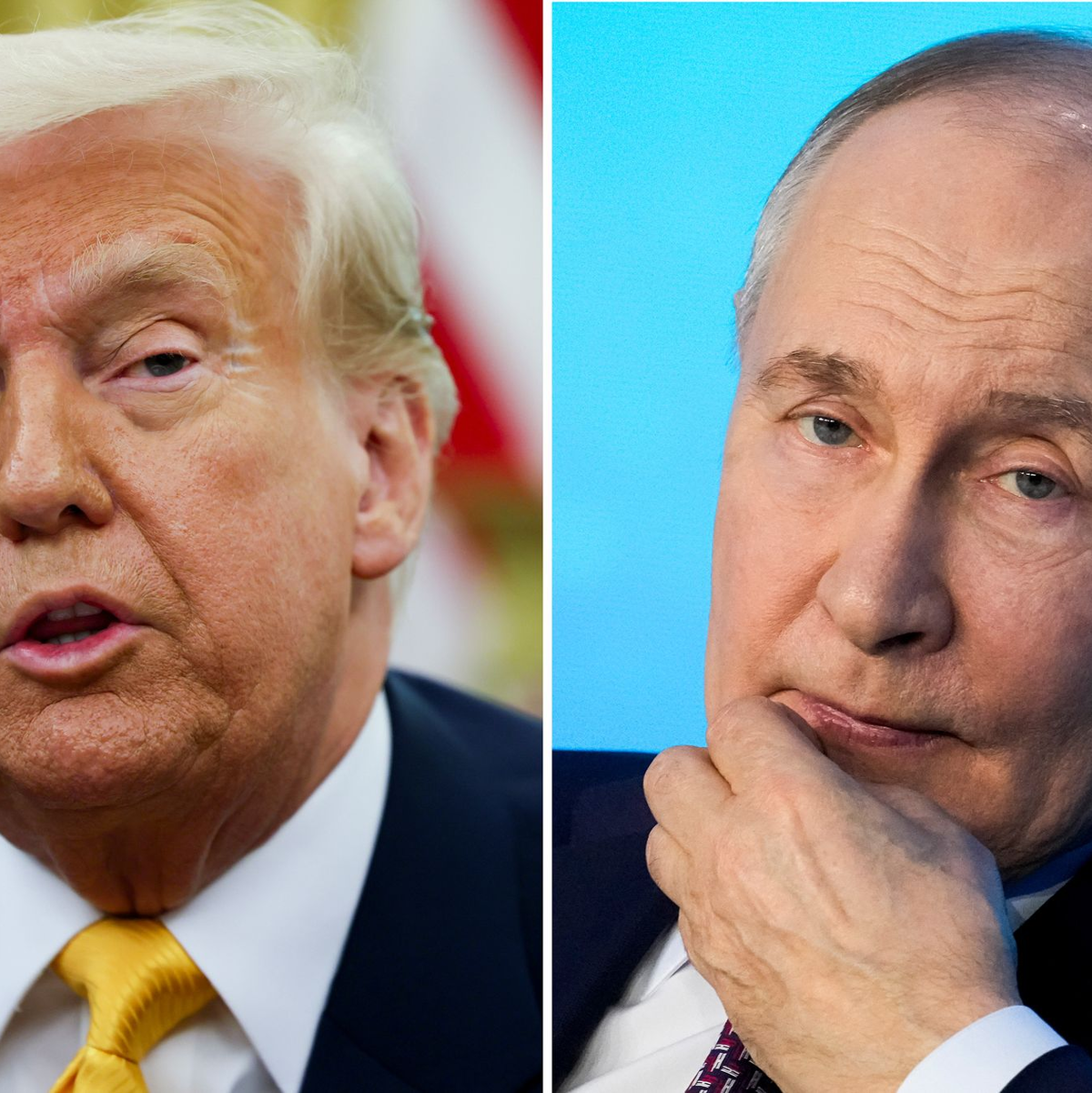 Trump und Putin wollen am Montag in einem Telefonat Möglichkeiten für ein Ende des Kriegs in der Ukraine ausloten. (Archivbild) - Foto: Pavel Bednyakov/AP/Pool via AP/dpa