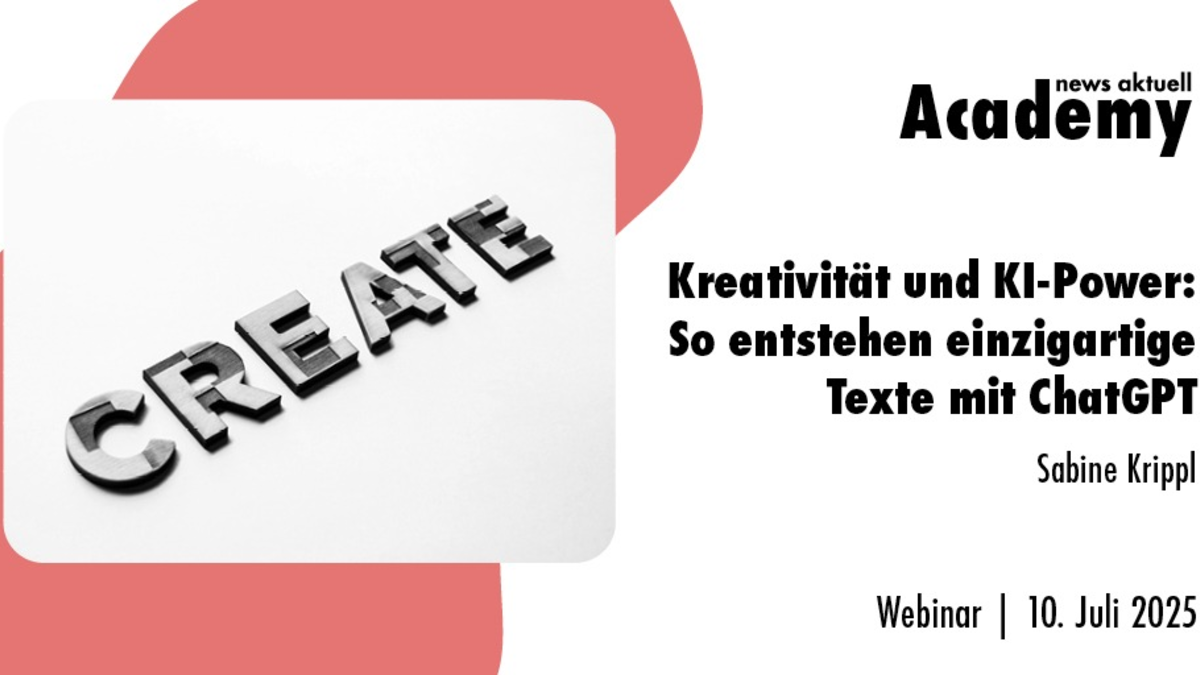 Kreativität und KI-Power: So entstehen einzigartige Texte mit der KI / Ein Webinar der news aktuell Academy - Foto: presseportal.de