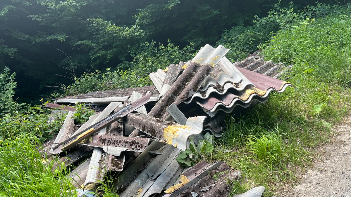 POL-MA: Eberbach/Unterdielbach/Rhein-Neckar-Kreis: Illegale Entsorgung asbesthaltiger Eternitplatten im Waldgebiet - Zeugenaufruf - Foto: presseportal.de