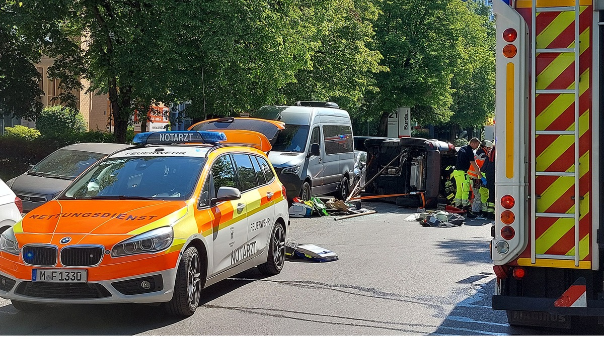 FW-M: Medizinischer Notfall führt zu Verkehrsunfall (Bogenhausen) - Foto: presseportal.de
