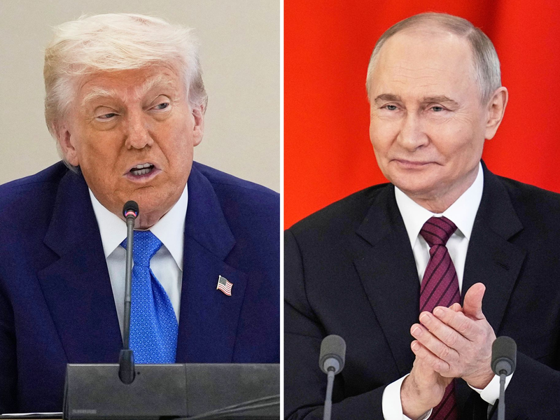 Putin und Trump haben rund eine Stunde miteinander telefoniert (Archivbild) - Foto: Brandon/Bednyakov/AP/dpa