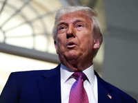 Donald Trump treibt seine Pläne für ein großes neues Raketenabwehrsystem in den USA voran. - Foto: Julia Demaree Nikhinson/AP/dpa