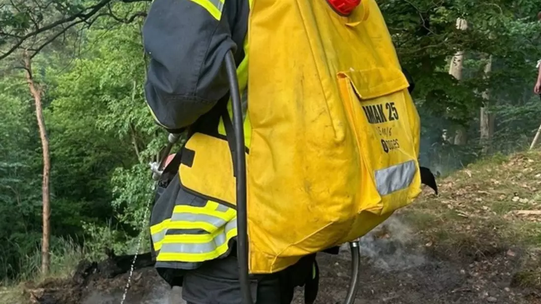 FW Bad Honnef: Vegetationsbrand in abgelegener Hanglage - 70 Kräfte im Einsatz - Bild: presseportal.de