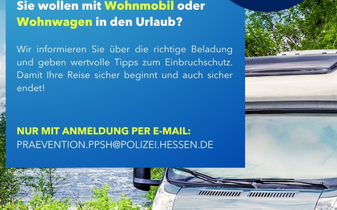POL-DA: Südhessen: Sicher unterwegs mit Wohnmobil oder Wohnwagen / Es sind noch Anmeldungen möglich! - Foto: presseportal.de