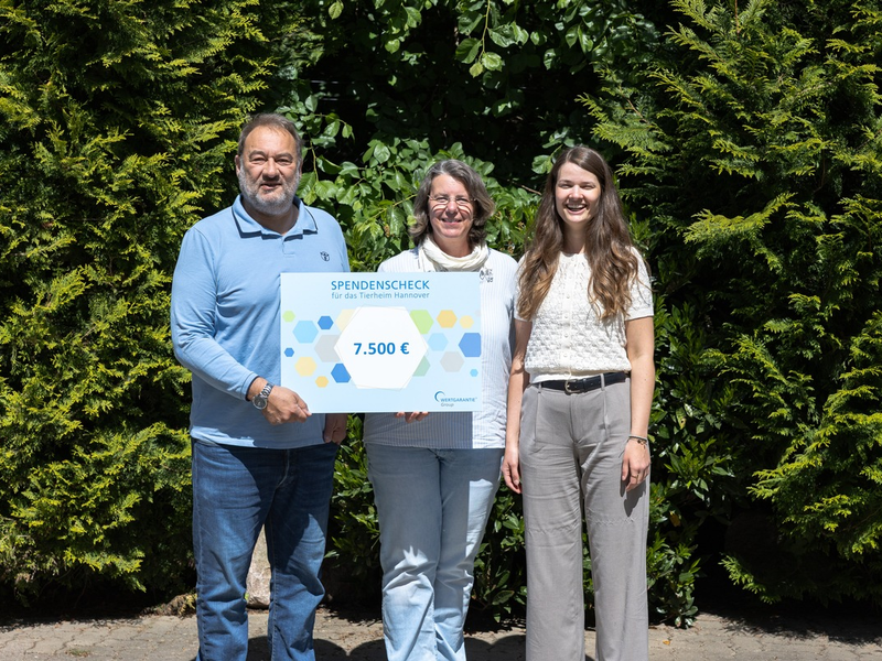 7.500 Euro für den Tierschutzverein Hannover / Die Mitarbeitenden haben entschieden: Die Wertgarantie Group unterstützt Tiere in Not - Foto: presseportal.de