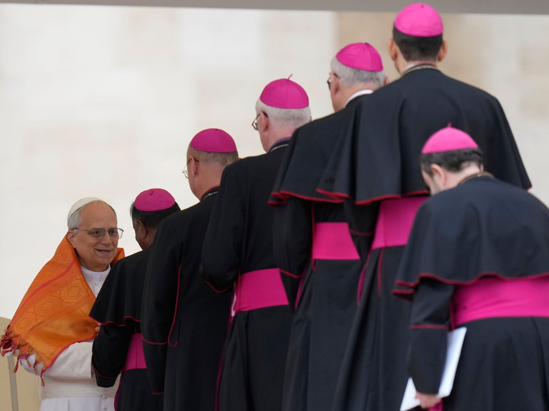 Der neue Papst Leo XIV. hat eine alte Tradition wiederbelebt - den sogenannten Konklave-Bonus. (Archivbild) - Foto: Gregorio Borgia/AP/dpa