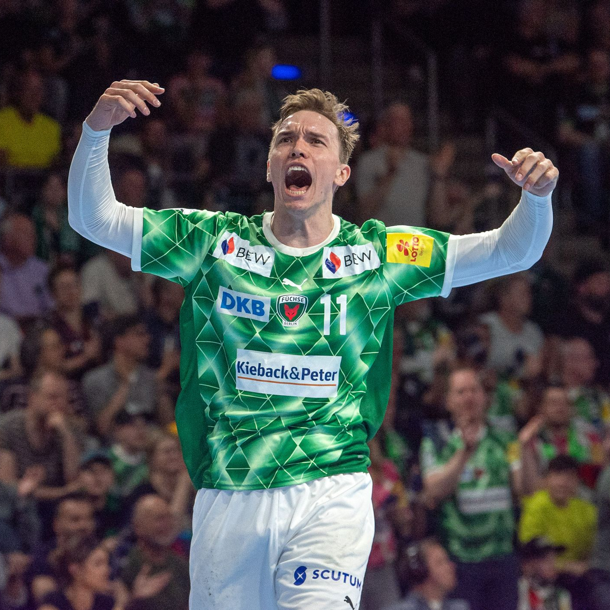 Heiß auf das Topspiel: Füchse-Profi Lasse Andersson. - Foto: Sebastian Räppold/Sportfoto Matthias Koch/dpa