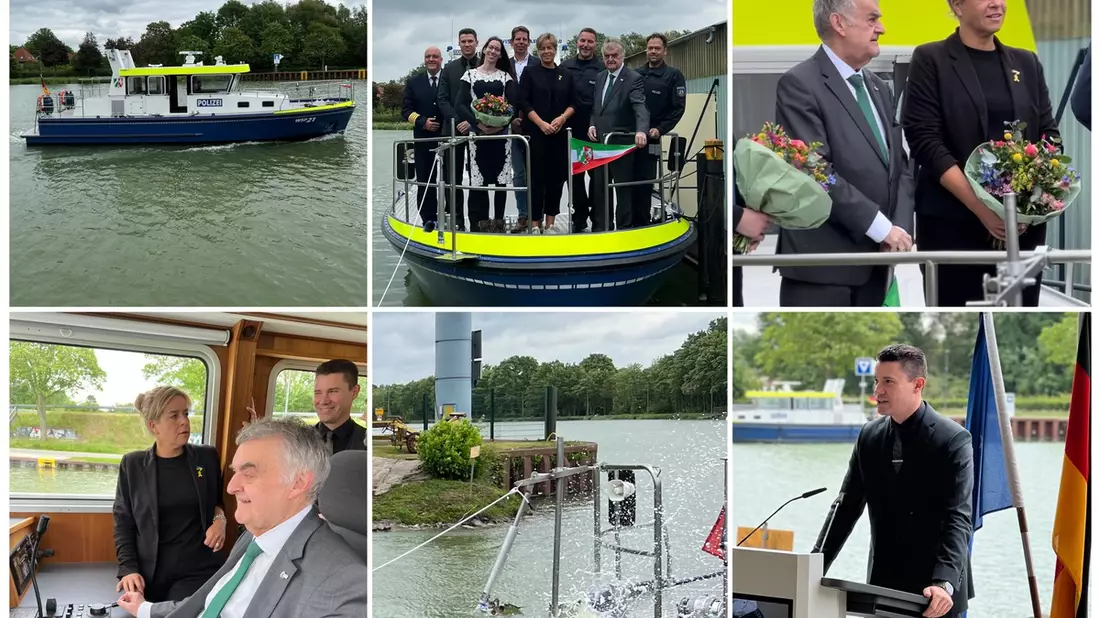 POL-DU: WSP 21 feierlich getauft - Neues Einsatzboot für die Wasserschutzpolizei Münster - Bild: presseportal.de