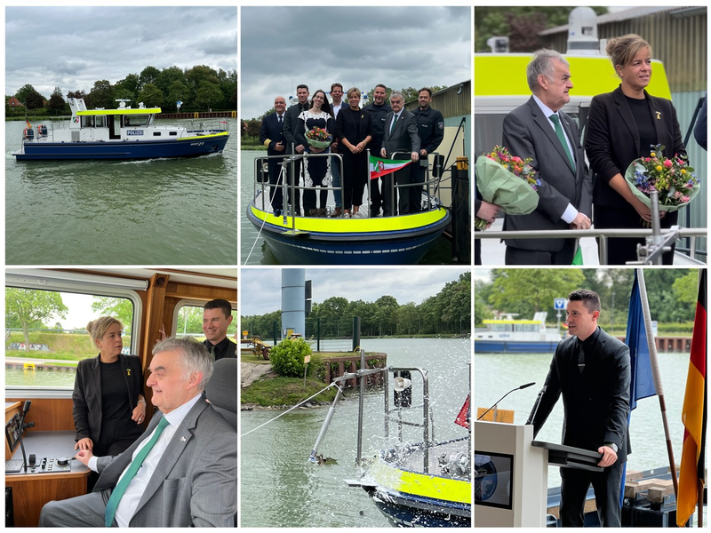 POL-DU: WSP 21 feierlich getauft - Neues Einsatzboot für die Wasserschutzpolizei Münster - Foto: presseportal.de