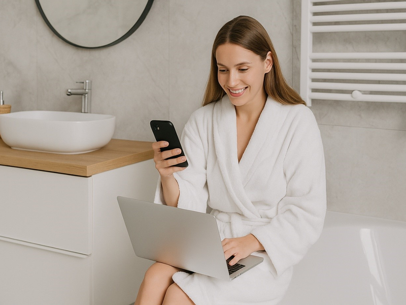 Badezimmer-Onlineshops werden dieser Tage immer beliebter - Foto: Redaktion (mithilfe von KI kreiert)