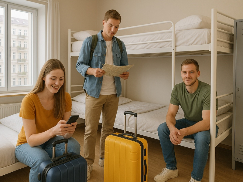 Preiswerte Hostels werden in Berlin überaus gerne gebucht - Foto: Redaktion (mithilfe von KI kreiert)
