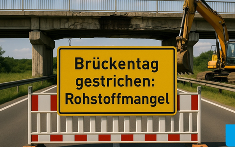 Brückentag gestrichen: Wo kein Rohstoff, da kein Bau / Versorgungsengpässe können Infrastruktur-Offensive ausbremsen - Foto: presseportal.de