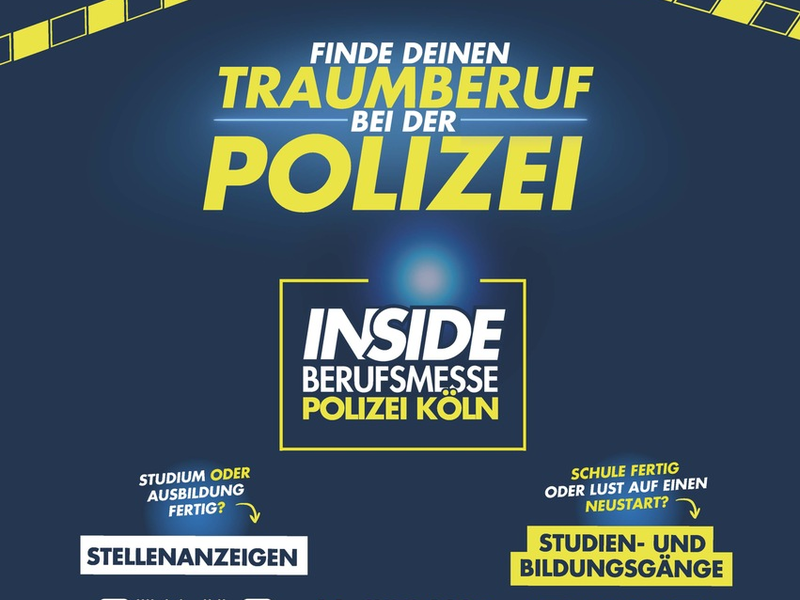POL-K: 250528-1-K Polizei Köln lädt zur 2. INSIDE- Berufsmesse ein - Haben Sie Lust zum Team 110 zu gehören? - Foto: presseportal.de