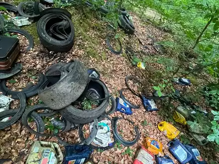 POL-MA: Heddesbach/Rhein-Neckar-Kreis: Unbekannte entsorgen illegal Müll im Wald und verunreinigen den Boden - Zeugenaufruf - Foto: presseportal.de