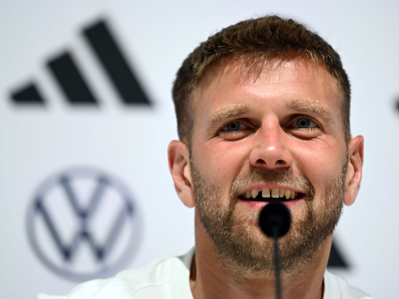 Niclas Füllkrug ist froh, wieder bei der Nationalmannschaft zu sein. - Foto: Federico Gambarini/dpa