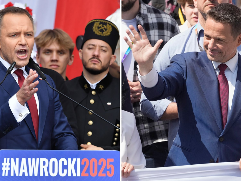 Bei der Stichwahl um Polens Präsidentenamt liegen der rechtskonservative Karol Nawrocki (links) und der liberale Rafal Trzaskowski laut Prognosen fast gleichauf. (Archivbild) - Foto: Piotr Nowak/Czarek Sokolowski/PAP/dpa