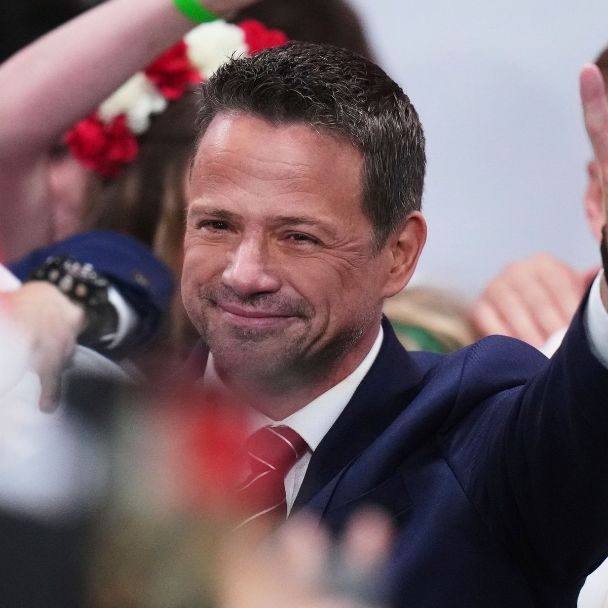 Der liberale Präsidentschaftskandidat Rafal Trzaskowski am Wahlabend.  - Foto: Petr David Josek/AP/dpa