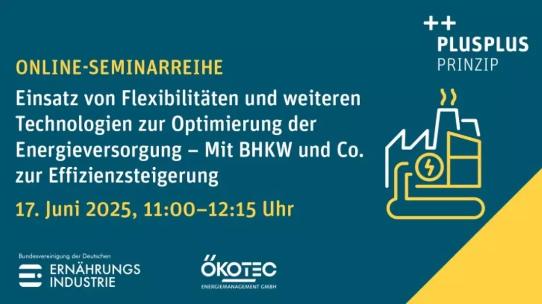 Einsatz von Flexibilitäten zur Optimierung der Energieversorgung / Onlineseminar von BVE und Ökotec - Bild: presseportal.de