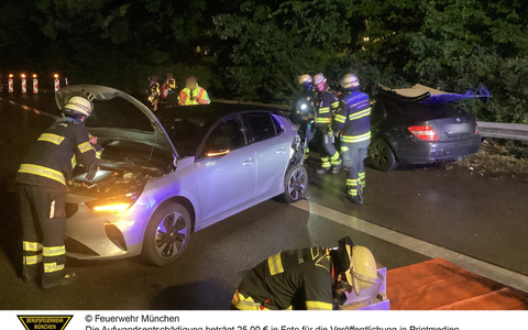 FW-M: Vier Verletzte bei Verkehrsunfall (Sendling-Westpark) - Foto: presseportal.de