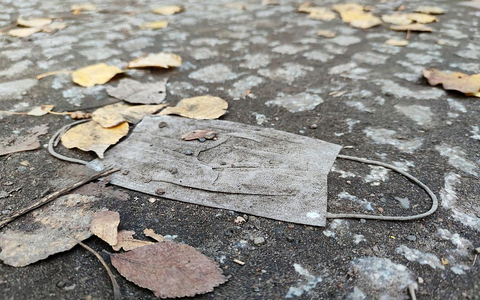 Weggeworfener Mund-Nasen-Schutz im Herbst (Archiv) - Foto: Ã¼ber dts Nachrichtenagentur