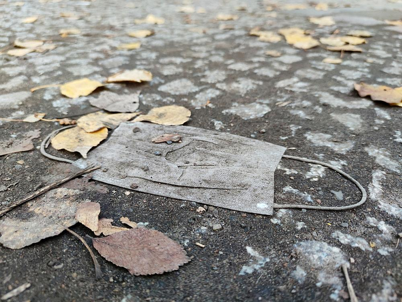Weggeworfener Mund-Nasen-Schutz im Herbst (Archiv) - Foto: Ã¼ber dts Nachrichtenagentur
