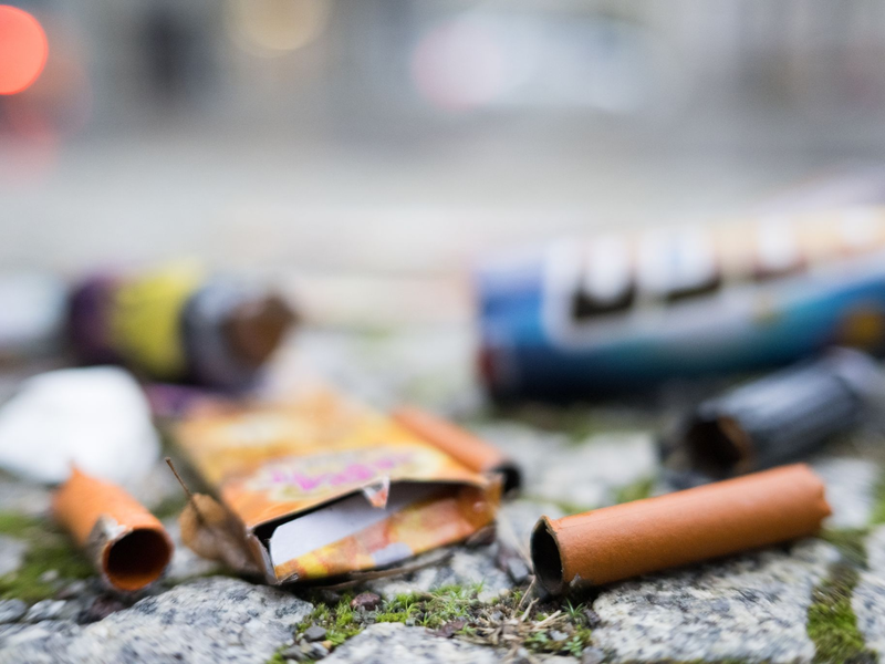 Aufgeweichte Feuerwerkskörper liegen nach Silvester auf der Straße. (Archivbild) - Foto: Sebastian Gollnow/dpa