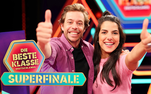 Die beste Klasse Deutschlands: Welche Schulklasse gewinnt das Superfinale der Frühjahrsstaffel 2025? / Fabian Baggeler, Maria Ziffy und LINA als Gäste in der Finalshow am 7. Juni 2025 im Ersten - Foto: presseportal.de
