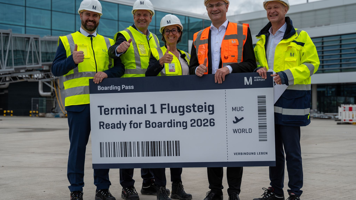 Die künftige Handgepäckskontrolle im Erweiterungsbau des Terminal 1 am Münchner Flughafen. - Foto: Leonie Asendorpf/dpa