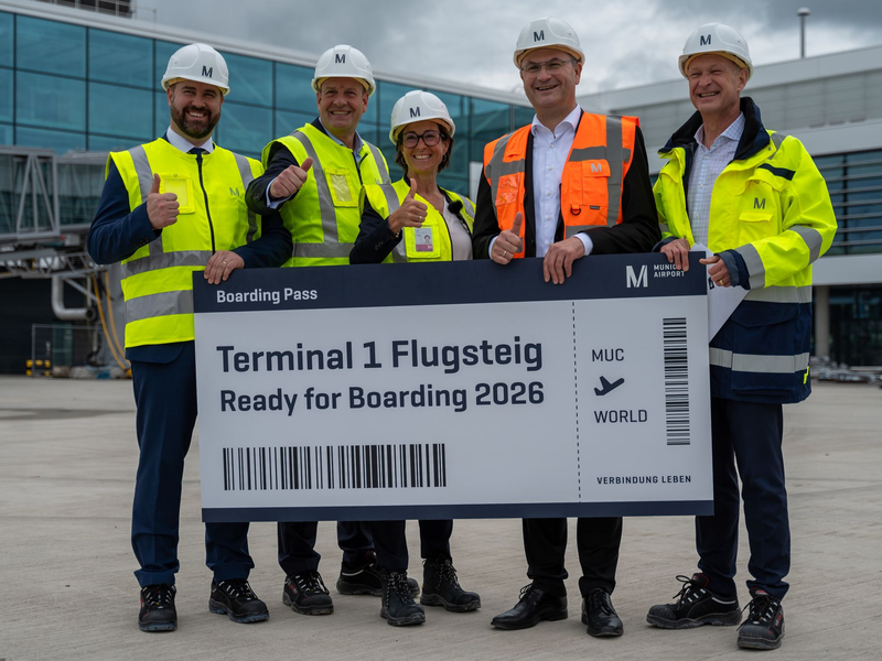 Die künftige Handgepäckskontrolle im Erweiterungsbau des Terminal 1 am Münchner Flughafen. - Foto: Leonie Asendorpf/dpa