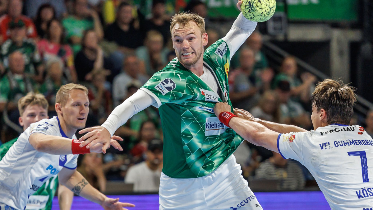 Die Mauer im Füchse-Tor: Dejan Milosavljev. - Foto: Andreas Gora/dpa