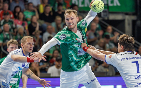 Die Mauer im Füchse-Tor: Dejan Milosavljev. - Foto: Andreas Gora/dpa