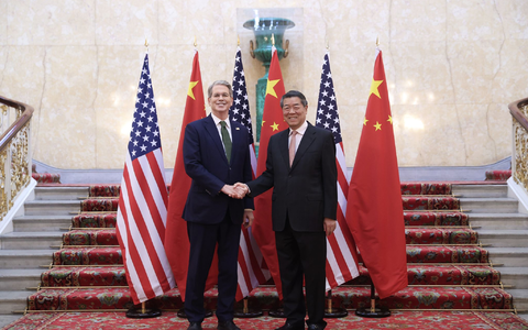 Delegationen der USA und China verhandelten zwei Tage in London. (Archivbild) - Foto: Li Ying/XinHua/dpa Delegationen der USA und China verhandelten zwei Tage in London. (Archivbild) - Foto: Li Ying/XinHua/dpa