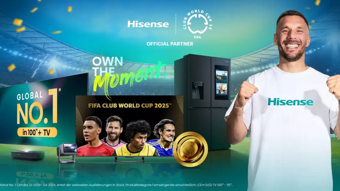 Hisense schickt Lukas Podolski zum FIFA Club World Cup 2025(TM) - Bild: presseportal.de