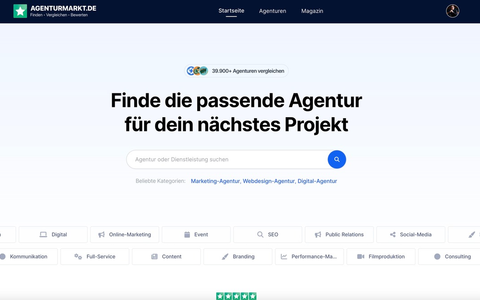 Agenturmarkt.de startet mit 40.000 Agenturen: Neue Vergleichs- und Bewertungsplattform für Dienstleister vorgestellt - Foto: presseportal.de Agenturmarkt.de startet mit 40.000 Agenturen: Neue Vergleichs- und Bewertungsplattform für Dienstleister vorgestellt - Foto: presseportal.de