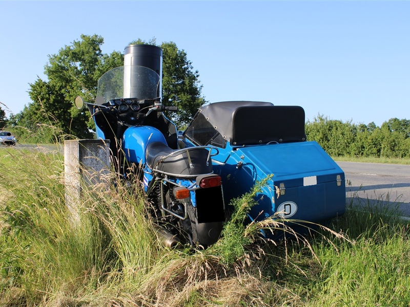 POL-MI: Motorrad beschädigt Blitzer - Foto: presseportal.de