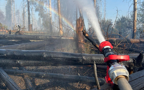 FW Kreis Soest: Zweite Folgemeldung zum Waldbrand in Möhnesee: Brand unter Kontrolle - Löscharbeiten dauern an - Foto: presseportal.de