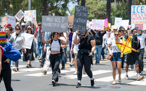 Protest in Santa Monica an der US-Westküste. - Foto: Maximilian Haupt/