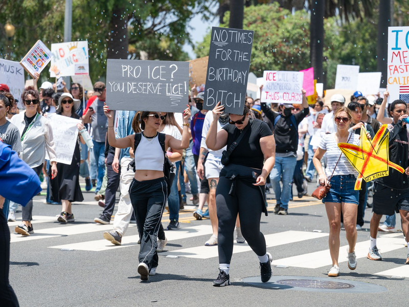 Protest in Santa Monica an der US-Westküste. - Foto: Maximilian Haupt/