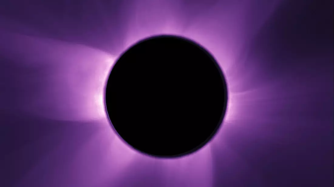 Auf diesem Foto ist die künstlich eingefärbte, innere Sonnenkorona zu sehen. - Bild: ESA/Proba-3/ASPIICS/dpa