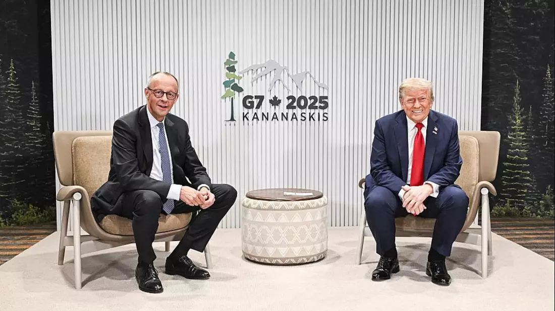 Merz trifft Trump beim G7-Gipfel in Kanada am 16.06.2025 - Bild: Bergmann, Guido/BPA,  Text: über dts Nachrichtenagentur