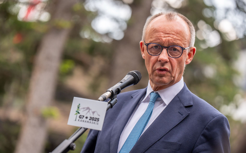 Der ukrainische Präsident war heute beim G7-Gipfel zu Gast. - Foto: Michael Kappeler/dpa POOL/dpa