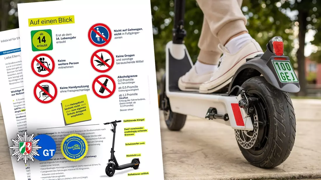 POL-GT: E-Scooter erst ab 14 Jahren erlaubt - auch Eltern sind in der Pflicht - Bild: presseportal.de