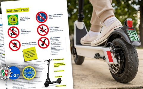 POL-GT: E-Scooter erst ab 14 Jahren erlaubt - auch Eltern sind in der Pflicht - Foto: presseportal.de