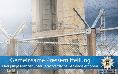 LKA-BW: Gemeinsame Pressemitteilung der Staatsanwaltschaft Karlsruhe und des Landeskriminalamts Baden-Württemberg: Anklageerhebung gegen zwei mutmaßliche IS-Sympathisanten sowie weiteren Unterstützer - Foto: presseportal.de LKA-BW: Gemeinsame Pressemitteilung der Staatsanwaltschaft Karlsruhe und des Landeskriminalamts Baden-Württemberg: Anklageerhebung gegen zwei mutmaßliche IS-Sympathisanten sowie weiteren Unterstützer - Foto: presseportal.de