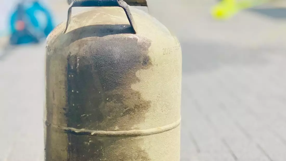 FW-MK: Brennende Propangasflasche in Sümmern - Bild: presseportal.de