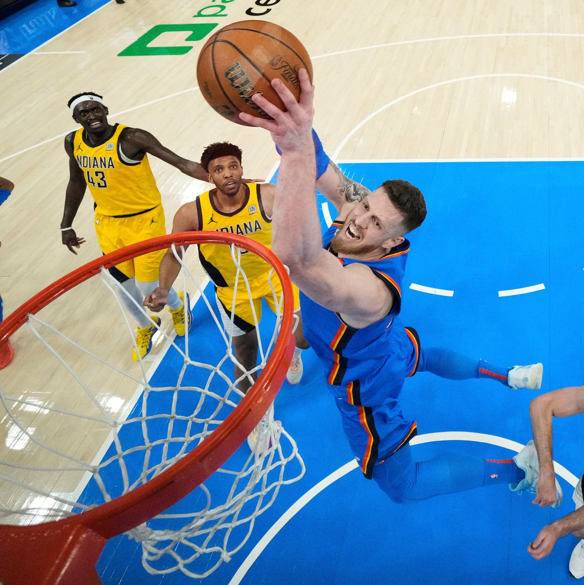 Isaiah Hartenstein und die Oklahoma City Thunder flogen am Ende zum Titel. - Foto: Kyle Terada/Pool IMAGN Images/AP/dpa