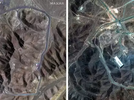 Das Satellitenbild zeigt die mutmaßlichen Einschlaglöcher der massiven US-Bomben. Doch wie folgenreich war der Angriff tatsächlich? (Archivbild) - Foto: Uncredited/Maxar Technologies via AP/dpa